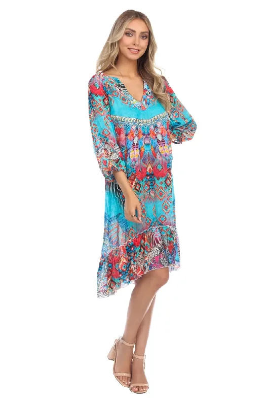 Ikat Blossom Tunics, Long tops, and Shirt dresses from La Moda