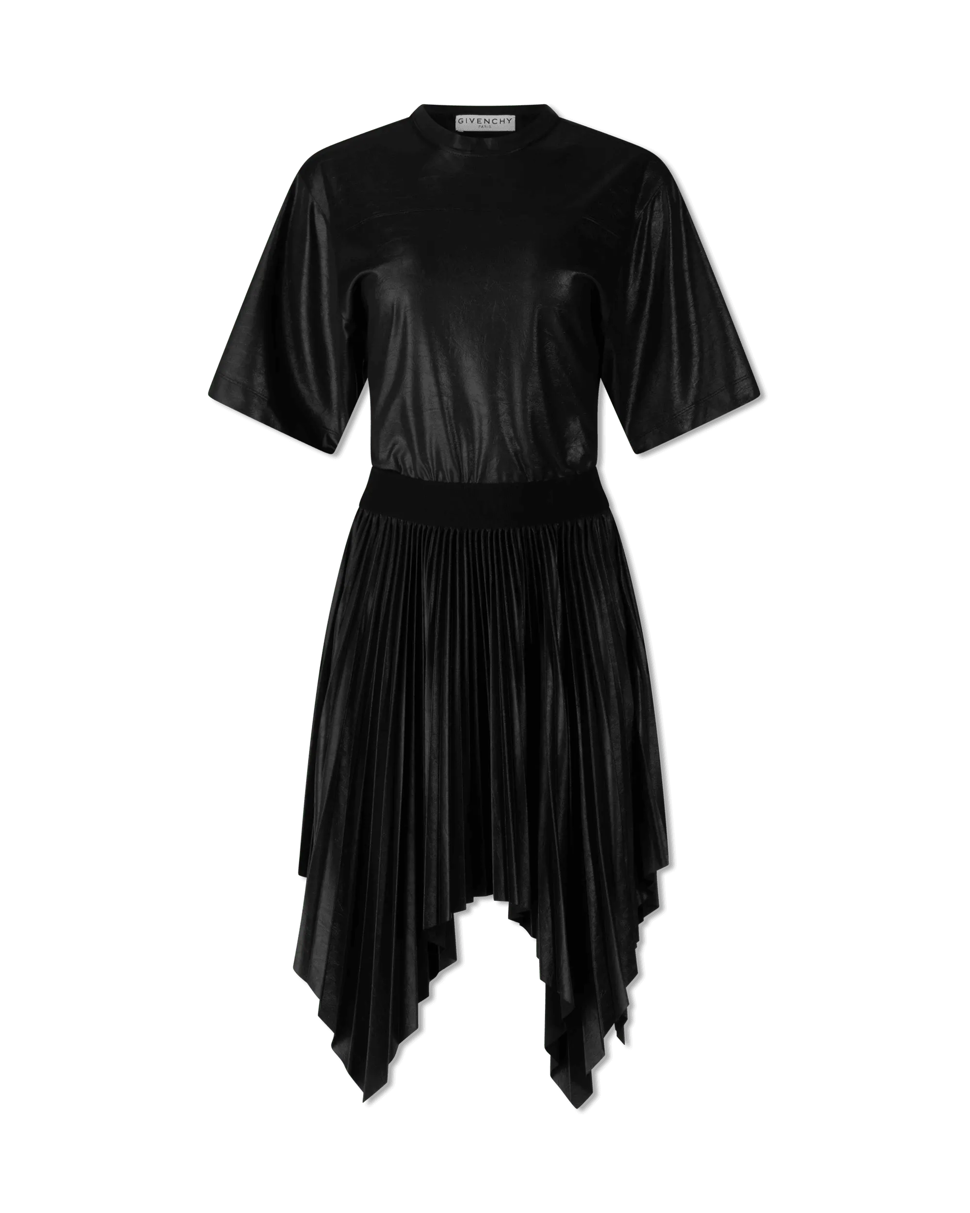 Pleated Lacquer T-Shirt Dress