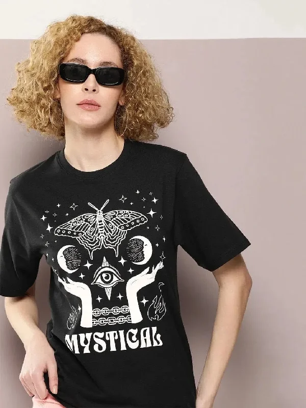 Dillinger Black Graphic Oversized T-Shirt-WMNCR506BLK-XS