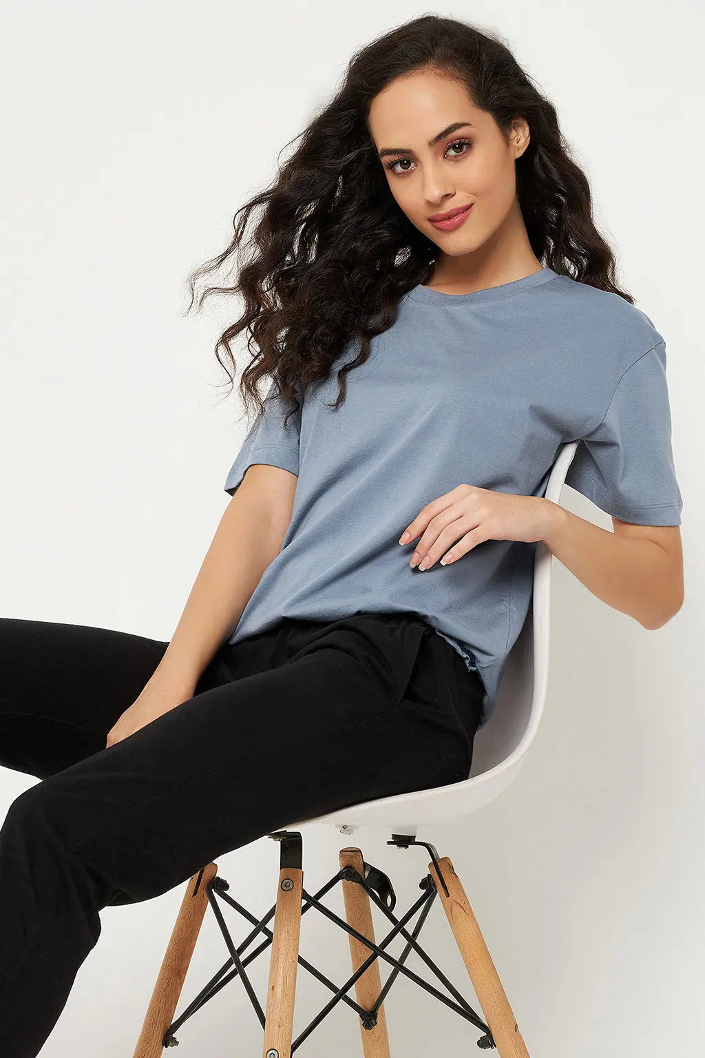 Chic Basic Top in Powder Blue - 100% Cotton