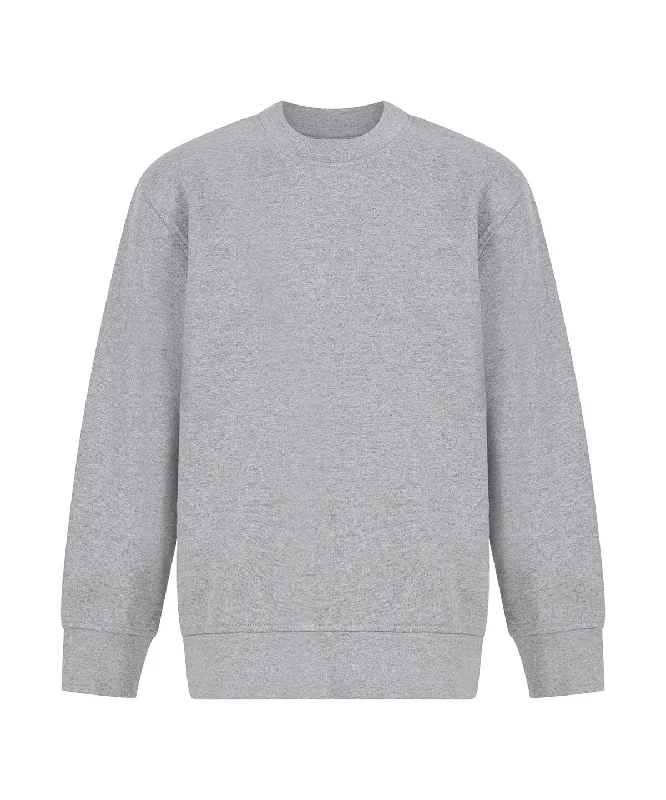 Heather Grey - Kids sustainable fashion curved hem sweatshirt