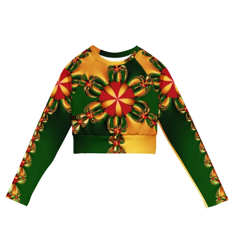 "Happy Holidays" Collection - Recycled Long Sleeve Crop Top