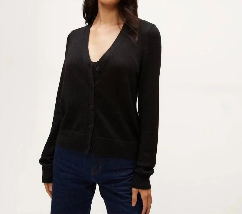 Ruiz Metallic Cardigan In Black