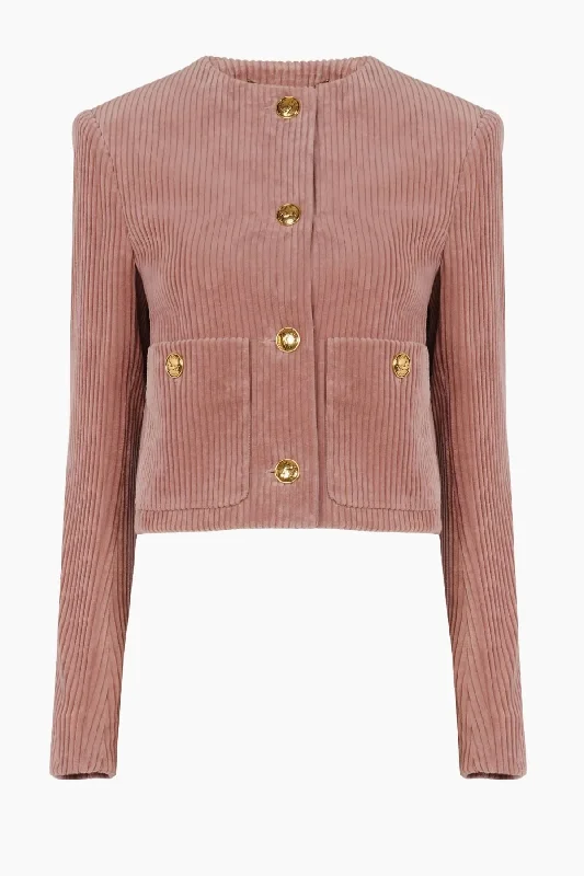 Chloé Cropped Velvet Jacket - Wild Pink