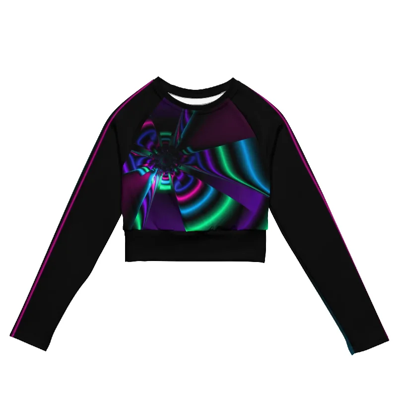 "Cosmic Blast" Collection - Recycled Long Sleeve Crop Top