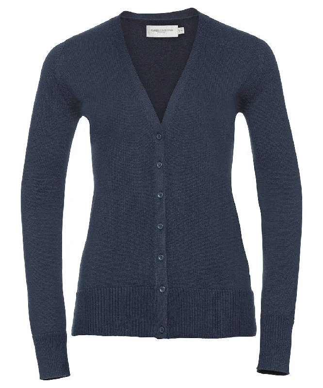 French Navy - Women's v-neck knitted cardigan