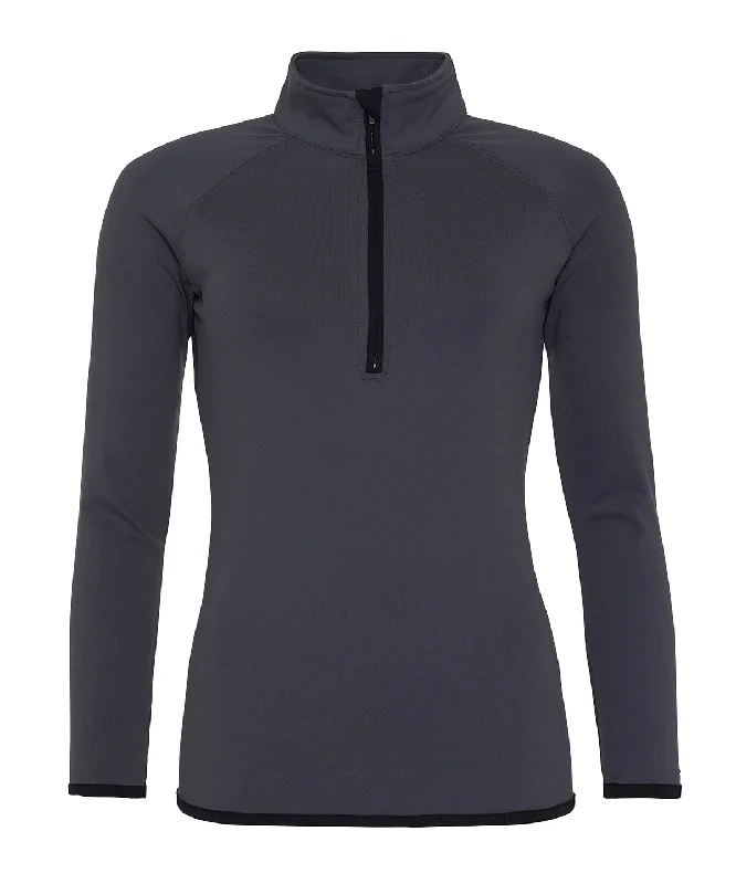 Charcoal/Jet Black - Women's cool ½ zip sweatshirt (C)