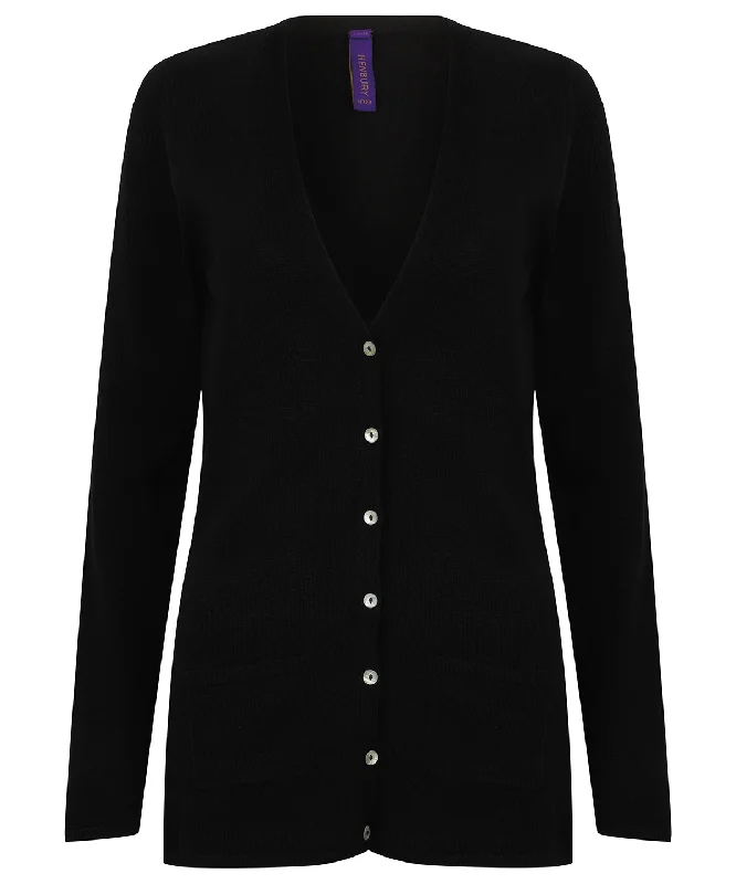 Black - Women's v-button cardigan