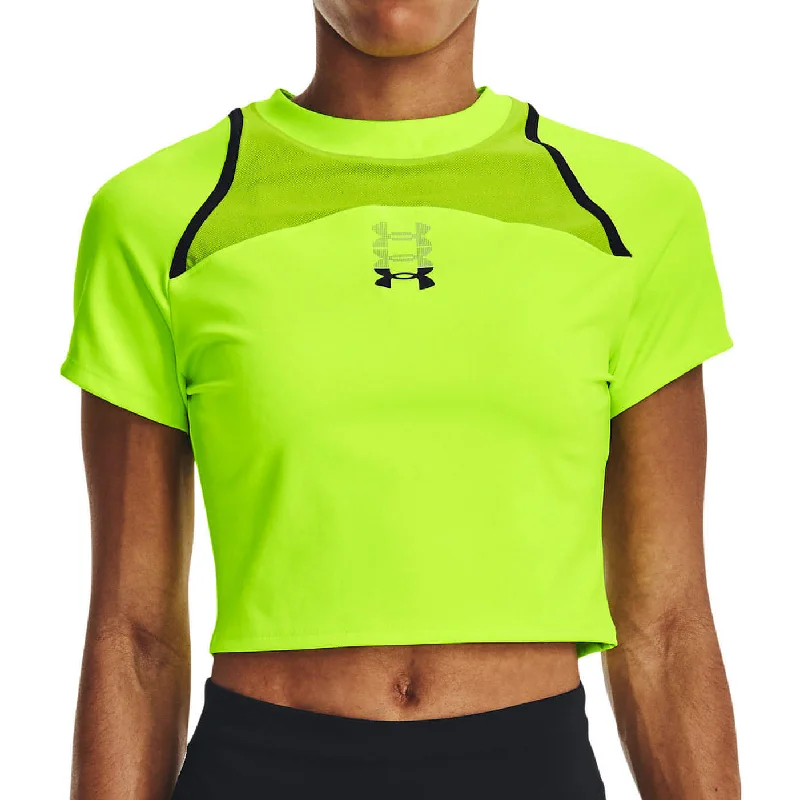 Under Armour Run Anywhere Cropped Short Sleeve Womens Running Top - Green