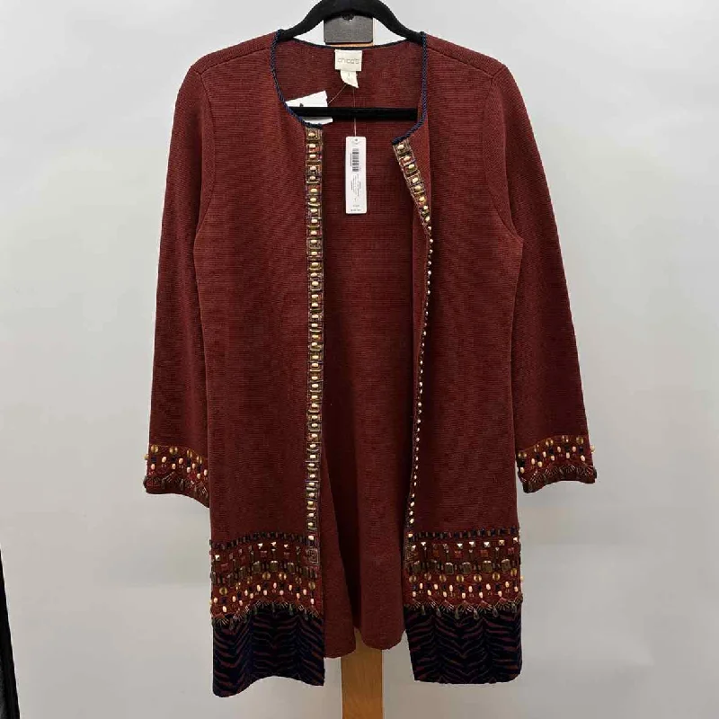 Chico's Women's Size M Brown Beaded Cardigan