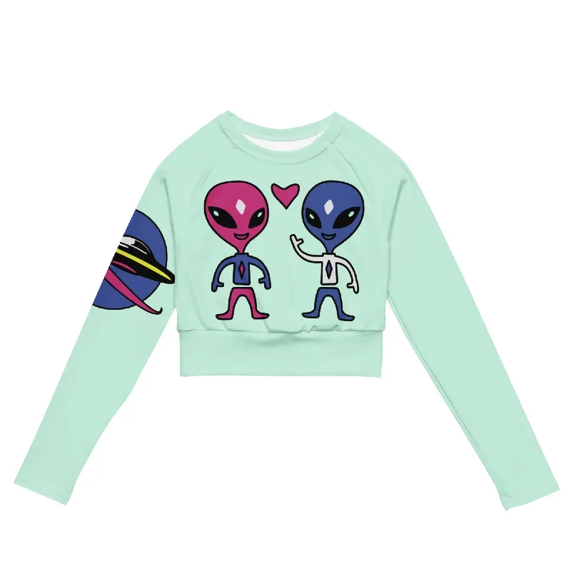 "Space Buds" Collection - Recycled long-sleeve crop top