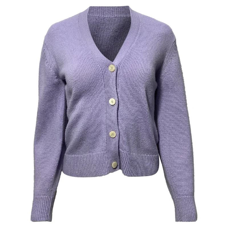 Theory Shaped Cardigan in Purple Cashmere