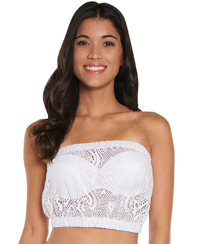 Beach Habitat Heart Crochet Bandeau Crop Top