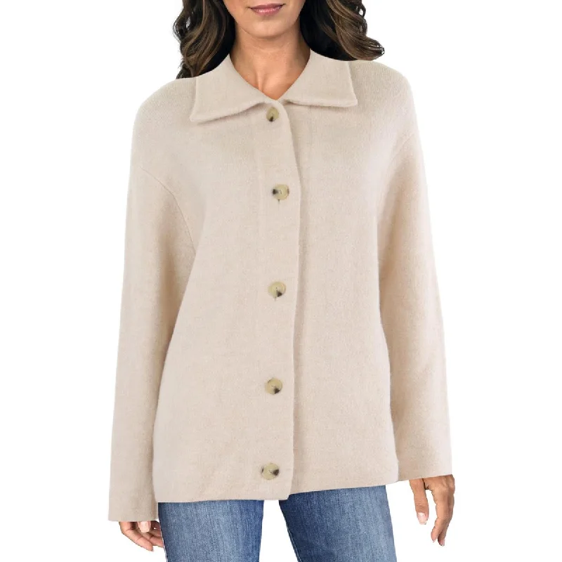 Womens Collar Long Sleeve Cardigan Sweater