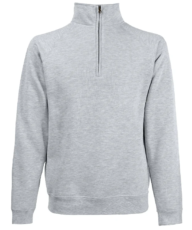 Heather Grey - Classic 80/20 zip neck sweatshirt