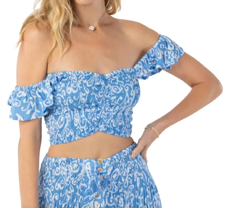 Hollie Crop Top In Sky Sun