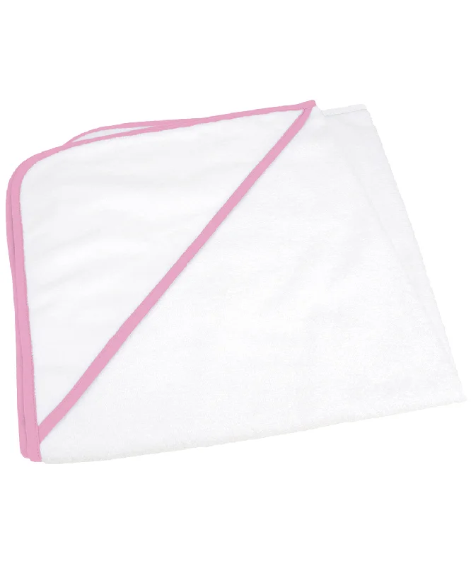 White/Light Pink - ARTG® Babiezz® all-over sublimation hooded baby towel