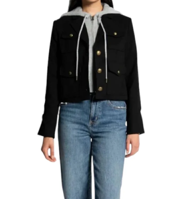 Arlo Cropped Dickie Jacket In Black