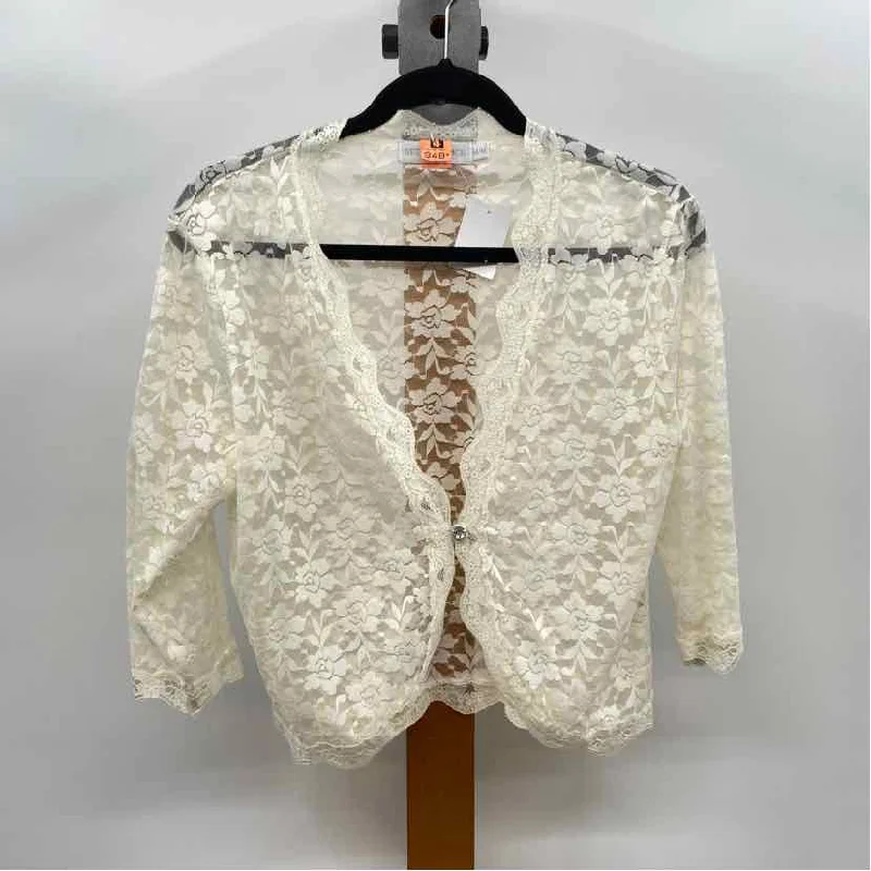 Beta's Choice Women's Size M Cream Lace Cardigan