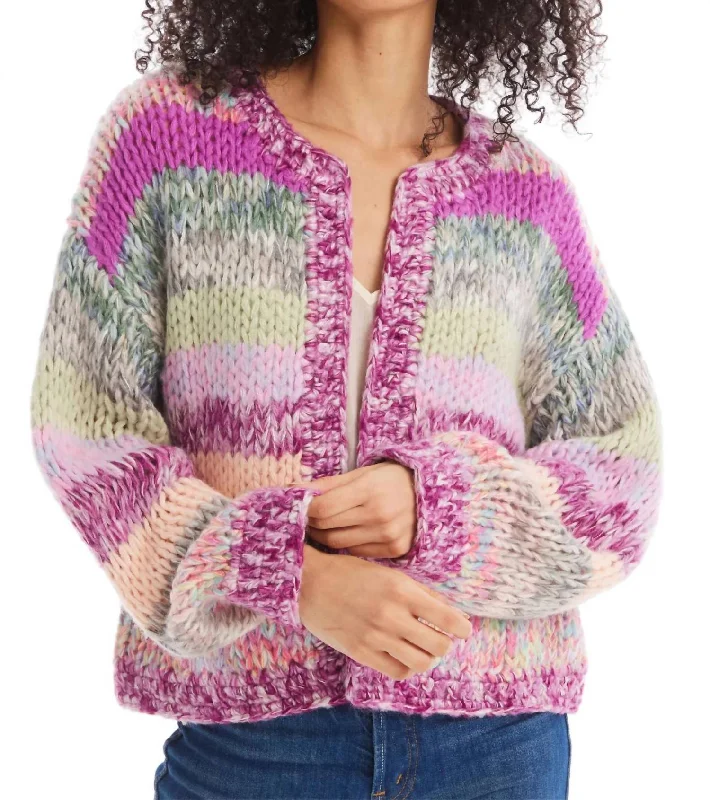 Cropped Jodie Cardigan In Multi Pastel