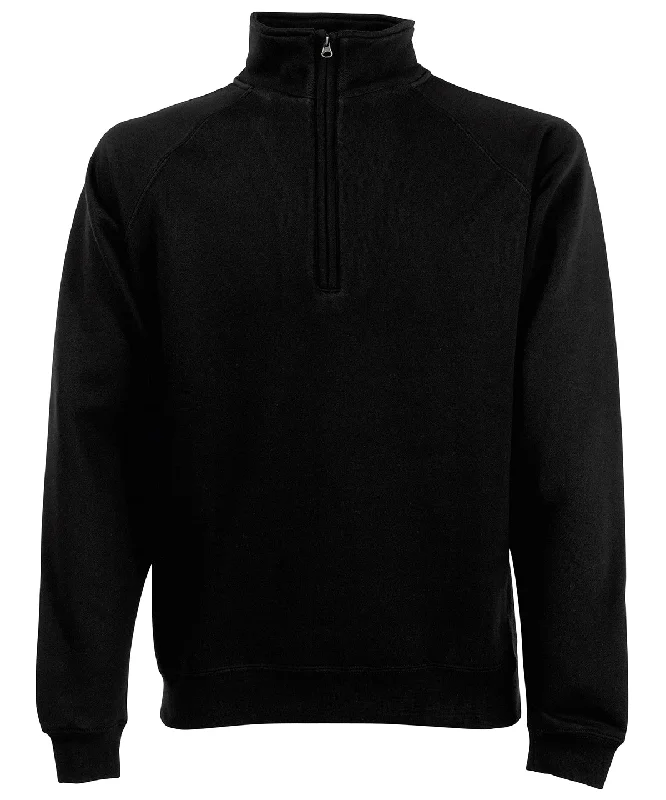 Black* - Classic 80/20 zip neck sweatshirt