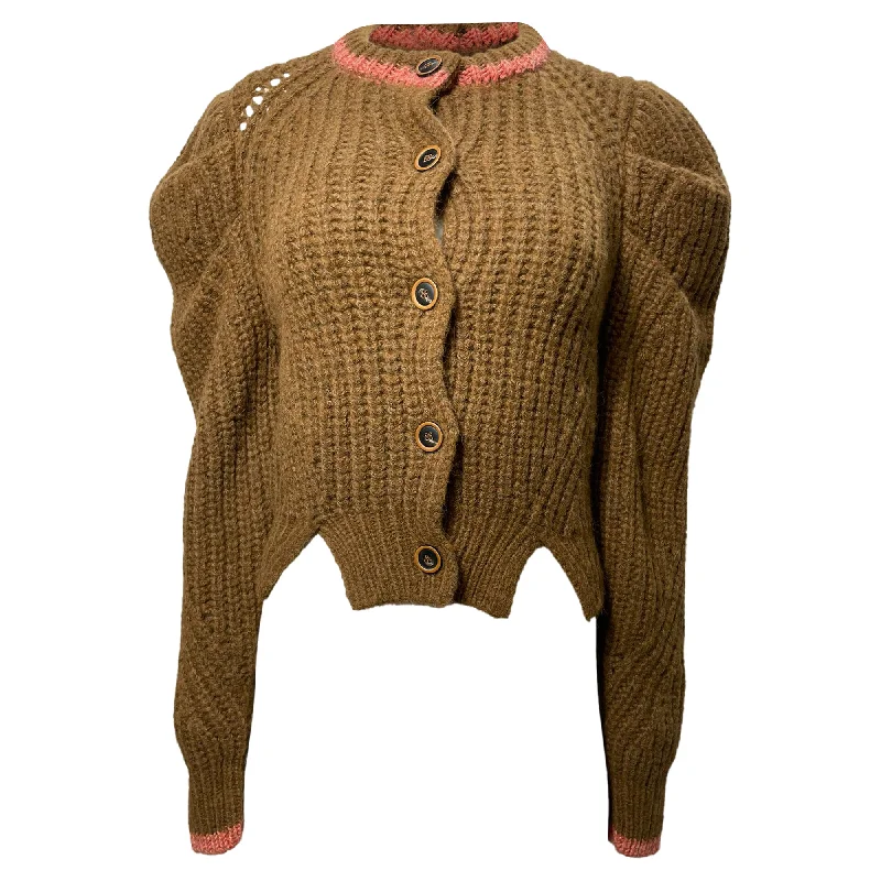 Ulla Johnson Elle Cardigan in Brown Alpaca