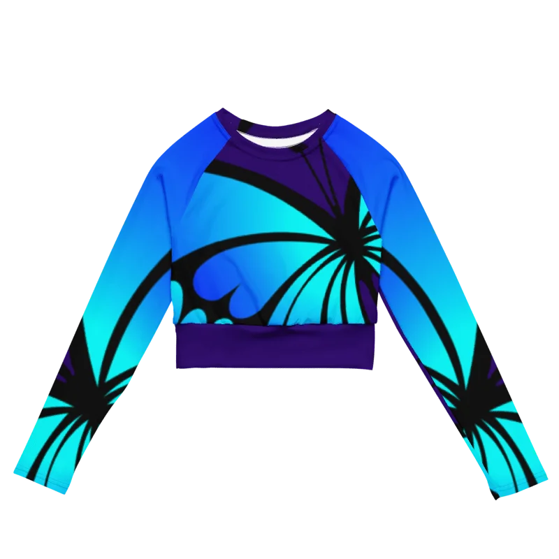 "Mystical Butterfly Bliss" Collection - Recycled Long Sleeve Crop Top