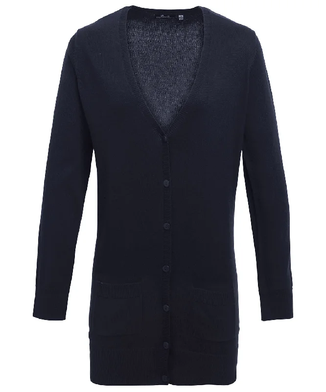 Navy - Women's longline knitted cardigan