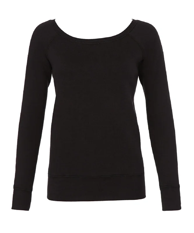 Black - Sponge fleece wide neck sweatshirt