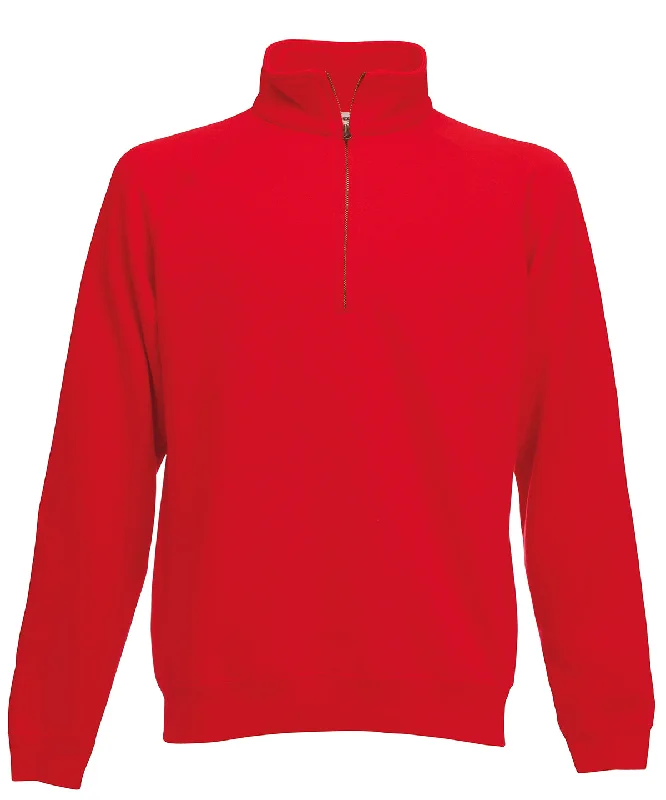 Red - Classic 80/20 zip neck sweatshirt