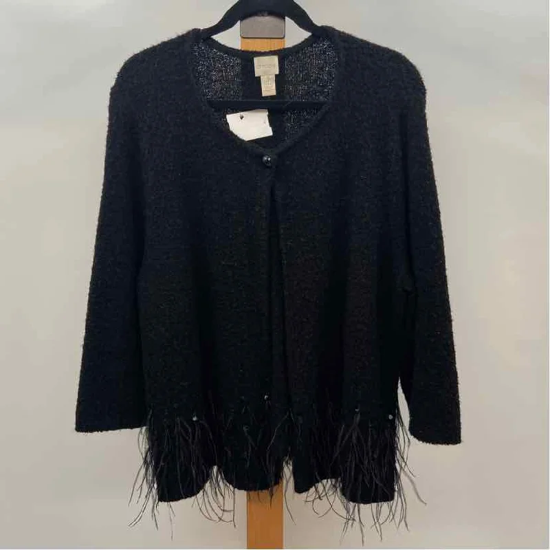 Chico's Women's Size XL Black Solid Cardigan