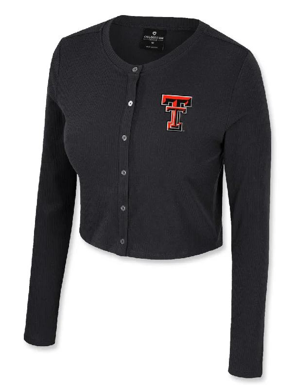 Texas Tech Arena "Sorority Row" Rib Sweater Cropped Cardigan