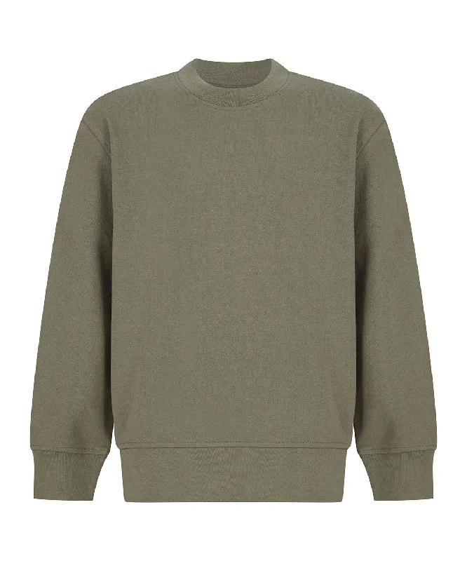 Khaki - Kids sustainable fashion curved hem sweatshirt