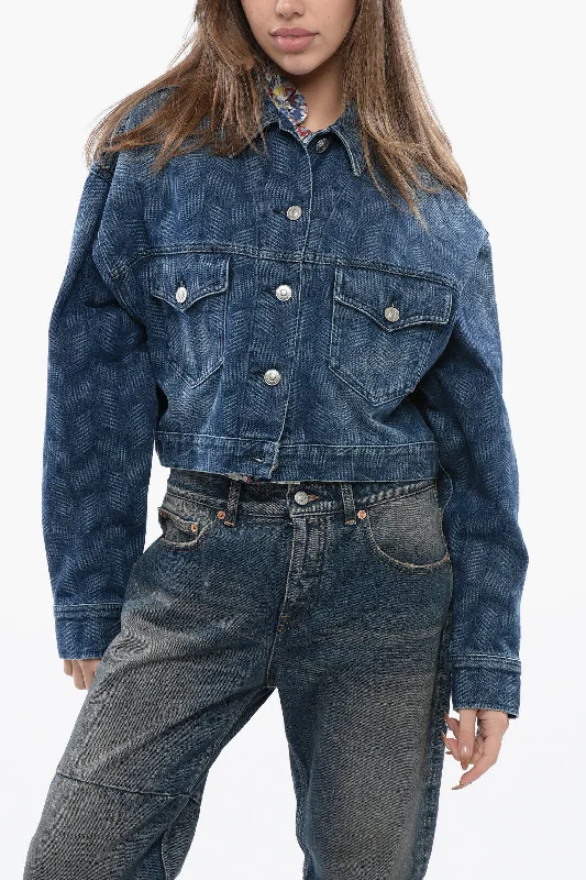 Isabel Marant Etoile Denims Cropped Jacket With Delavé Motif