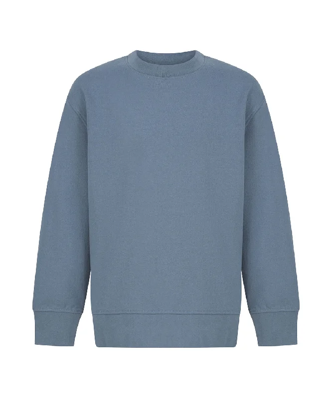 Stone Blue - Kids sustainable fashion curved hem sweatshirt