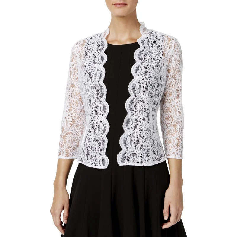 Calvin Klein Womens Lace Open Front Cardigan Top