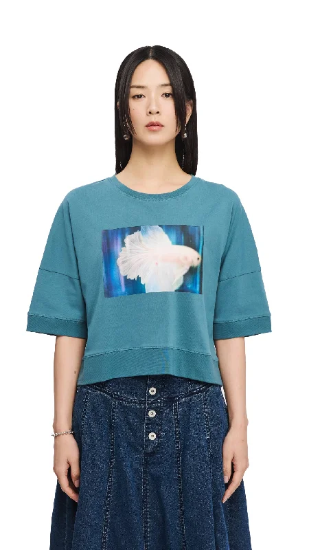 INITIAL X Mika Ninagawa Graphic Crop Tee