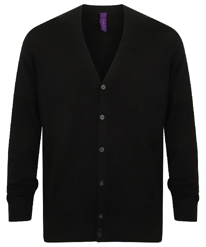 Black - V-button cardigan