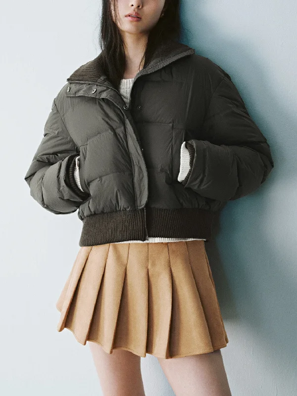 Cropped Loose Padded Down Outerwear