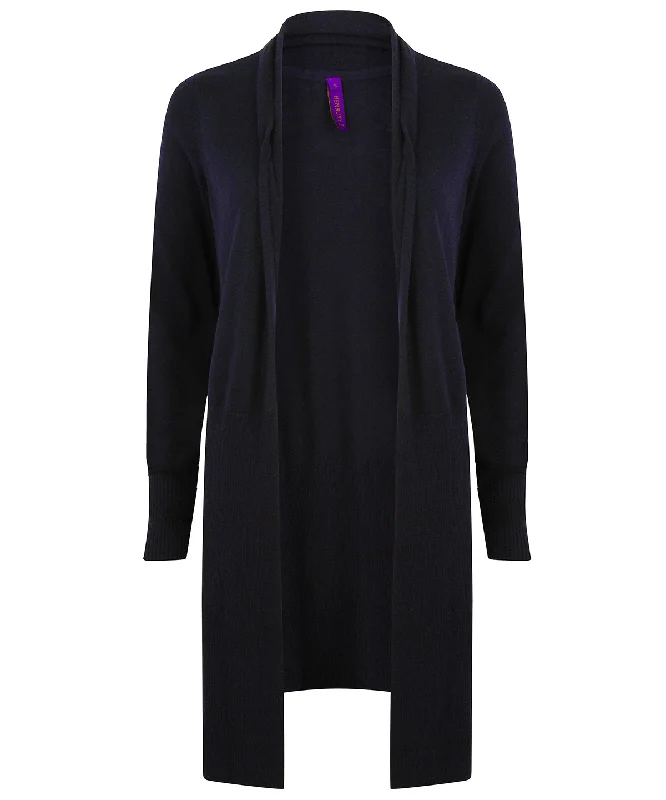 Navy - Women's longline open cardigan