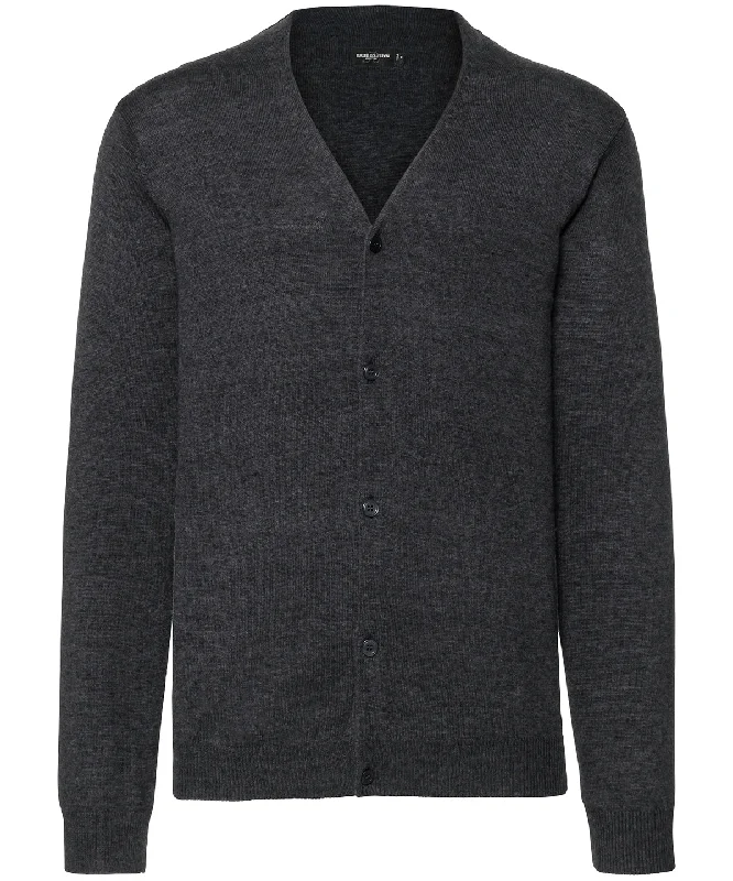 Charcoal Marl - V-neck knitted cardigan