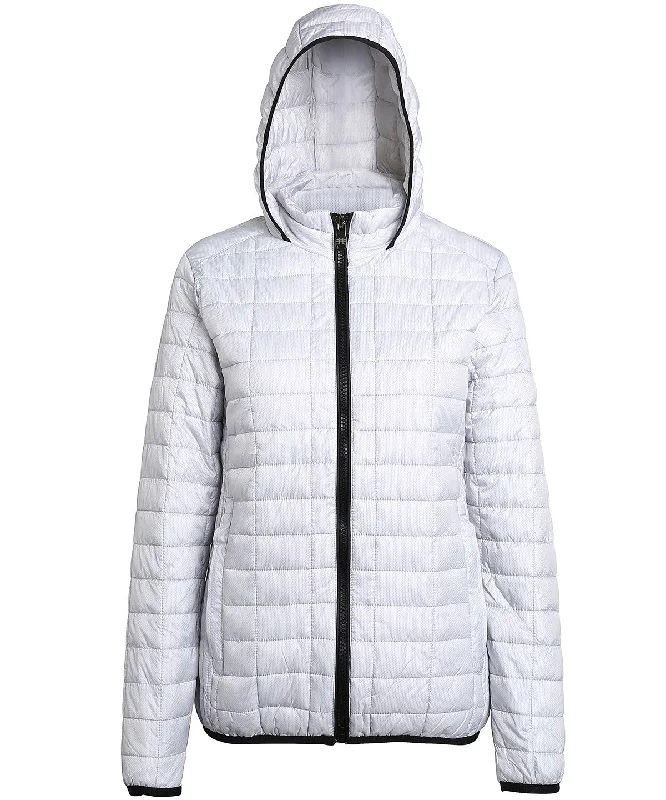 White - Women's honeycomb hooded jacket