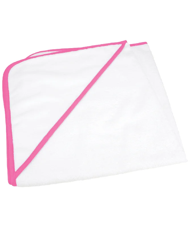 White/Pink - ARTG® Babiezz® all-over sublimation hooded baby towel