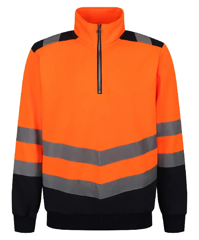 Orange/Navy - Pro hi-vis ¼-zip sweatshirt