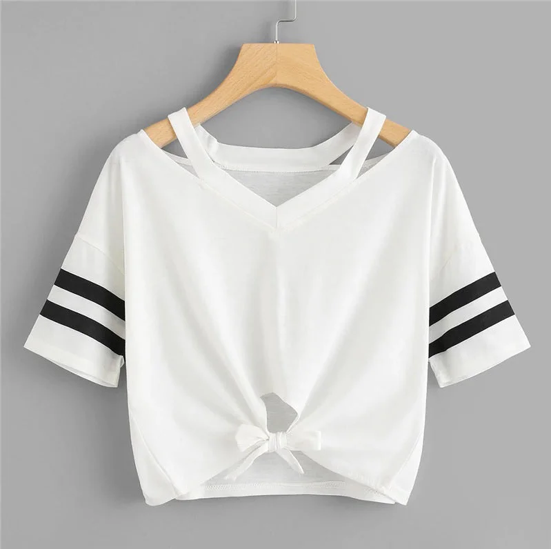 White Black Stripe Sleeve