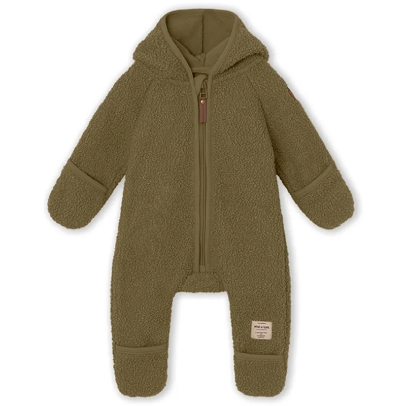 MINI A TURE Adel Teddy Fleece Jumpsuit Capers Green