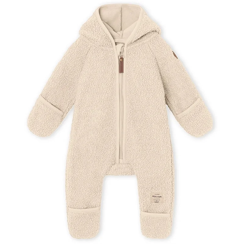 MINI A TURE Adel Teddy Fleece Jumpsuit Sand Dollar