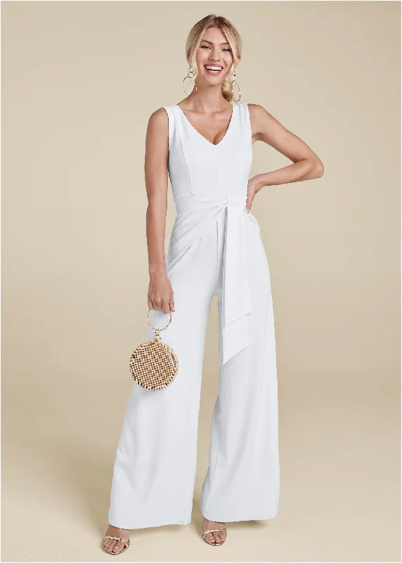 Wide Leg Jumpsuit - White