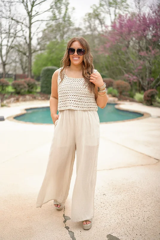 The Beige Crochet Jumpsuit