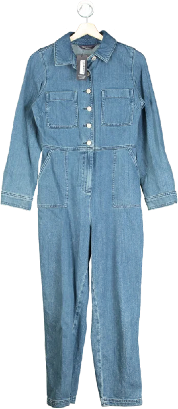 M&S Blue Denim Jumpsuit UK 8